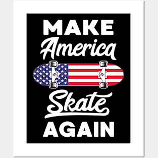 Patriotic Skateboarder US Flag Skateboarding Posters and Art